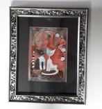 Rosina Wachtmeister schilderij originele lijst katten, Minder dan 50 cm, Ophalen of Verzenden, Zo goed als nieuw, Schilderij