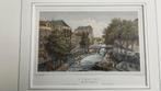 handgekleurde staalgravure stad Utrecht  Oudegracht / Oudaen, Antiek en Kunst, Kunst | Etsen en Gravures, Ophalen of Verzenden