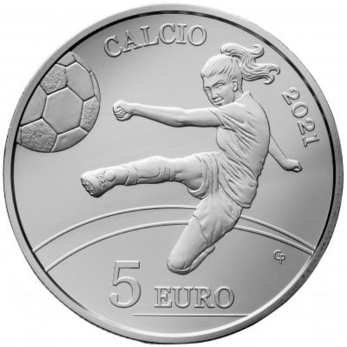 5 euro San Marino 2021 - Voetbal (Proof), Postzegels en Munten, Munten | Europa | Euromunten, Setje, 5 euro, San Marino, Zilver