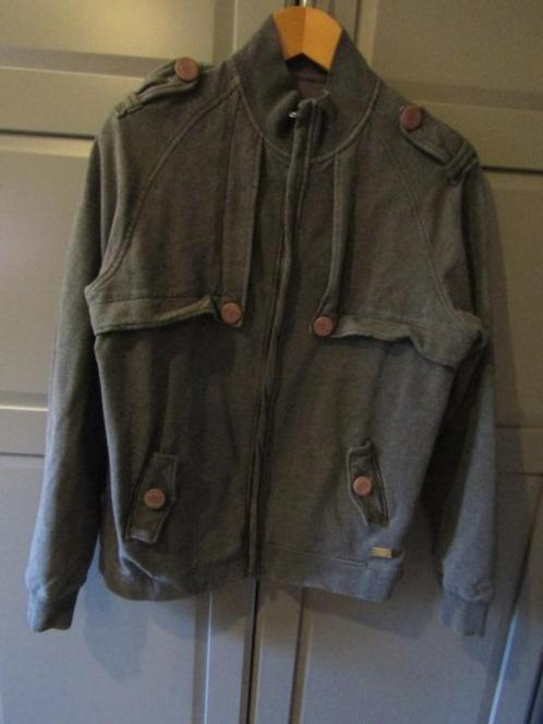G493 Buddha to Buddha mt L vest met rits grijs jogging stof, Kleding | Heren, Truien en Vesten, Gedragen, Maat 52/54 (L), Grijs
