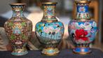 Set van 3 Cloisonné vazen, 21 cm hoog, Ophalen of Verzenden