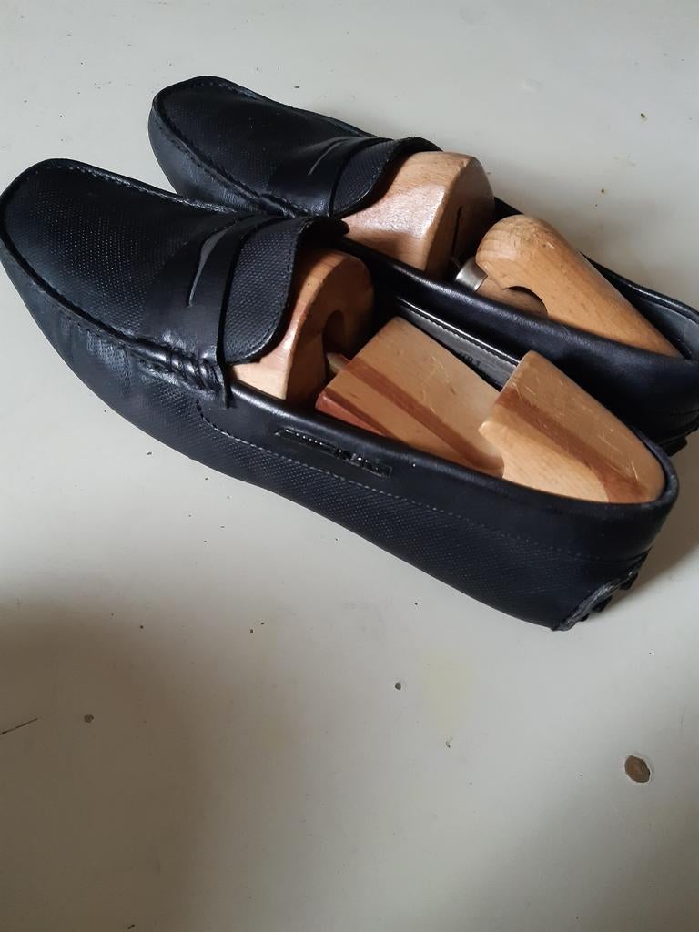 Santoni  AMG  41 1/2, Ophalen of Verzenden, Zo goed als nieuw, Zwart, Loafers