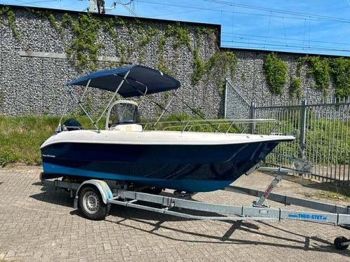 Consoleboot 495 met 90PK, Watersport en Boten, Vis- en Consoleboten, Gebruikt, 70 pk of meer, 3 tot 6 meter, Benzine, Buitenboordmotor