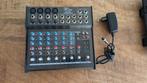The T mix 802 audio mixer, Ophalen of Verzenden, Zo goed als nieuw, 5 tot 10 kanalen, Microfooningang