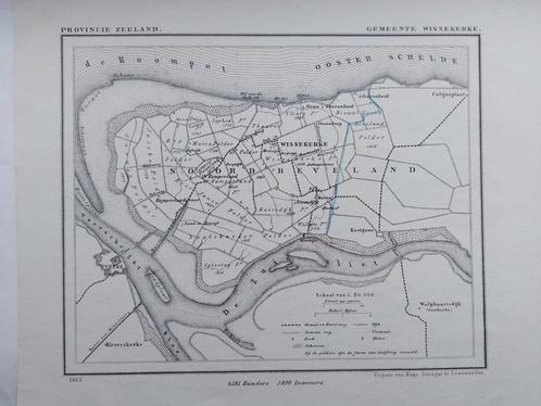 47 / Wissekerke Noord Beverland Zeeland Litho 1865 J. Kuyper, Antiek en Kunst, Kunst | Litho's en Zeefdrukken, Ophalen of Verzenden