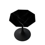 Zwarte Marmeren Tafel - Achthoekig Design, Huis en Inrichting, 50 tot 75 cm, Nieuw, Metaal, Overige vormen