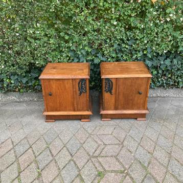 Vintage Eiken Nachtkastjes - Set van 2 beschikbaar voor biedingen