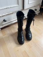 Bershka lange veter laarzen knielaarzen zwart, Hoge laarzen, Zwart, Ophalen of Verzenden, Gedragen