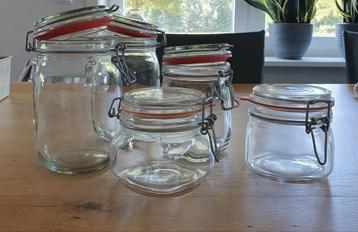 Set 5 weckpotten / voorraadpotten beschikbaar voor biedingen