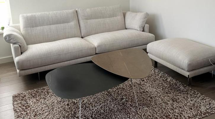 Linteloo Bank + Ottoman (Hocker) model George, Huis en Inrichting, Banken | Bankstellen, Gebruikt, Rechte bank, Driepersoons, 200 tot 250 cm