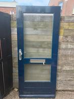 Hardhouten voordeur met glas en brievenbus 200,6 x 87, Doe-het-zelf en Verbouw, Deuren en Horren, Ophalen, Gebruikt, 80 tot 100 cm