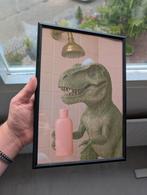 Dino onder de douche - Ingelijste Poster, Bryanbaartmans@outlook.com, Nieuw, BryanDesign, Ophalen of Verzenden