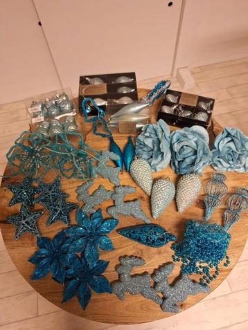 Kerstballen, decoratie aqua/turquoise/licht blauw 50 stuks beschikbaar voor biedingen