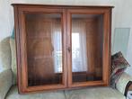 opzet vitrinekast van notenhout, Huis en Inrichting, Kasten | Vitrinekasten, Ophalen, Gebruikt, 25 tot 50 cm