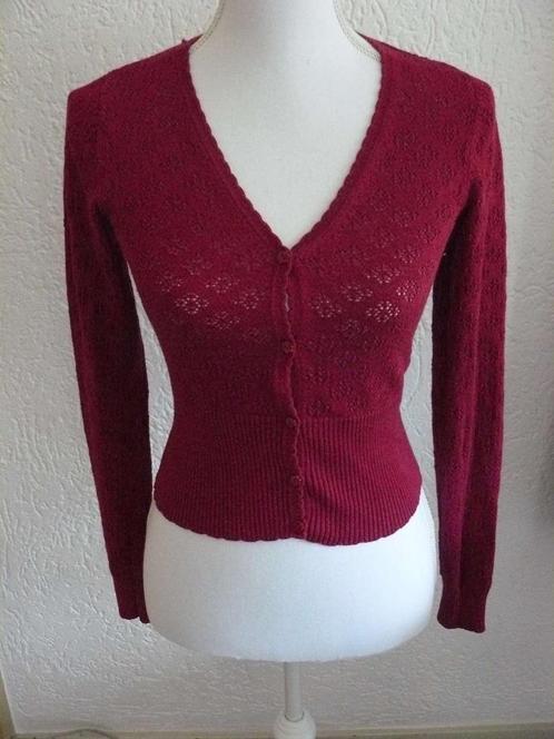 Rood/roze King Louie ajour vest maat XS., Kleding | Dames, Truien en Vesten, Zo goed als nieuw, Maat 34 (XS) of kleiner, Rood