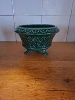 Groene aardewerk glazuur vintage bloempot, Ophalen