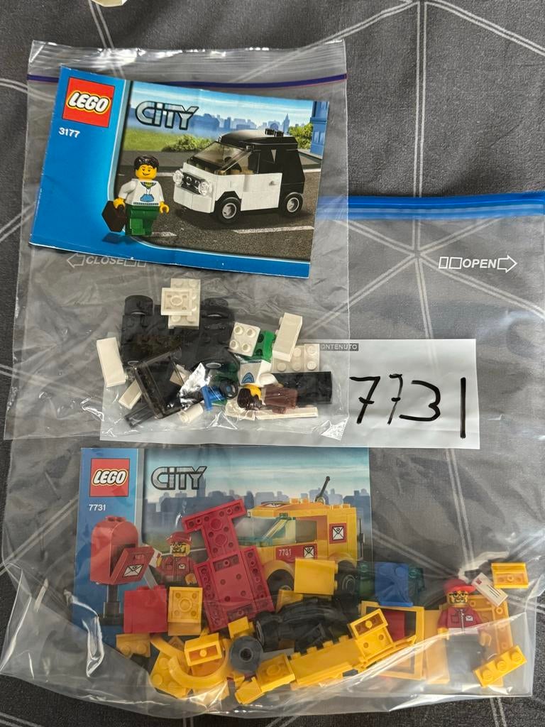 Lego City 3177 & 7731 - Postauto & Postwagen, Kinderen en Baby's, Speelgoed | Duplo en Lego, Ophalen of Verzenden, Gebruikt, Complete set