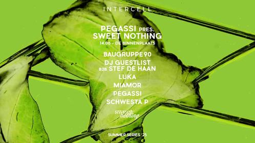 4x Intercell Pegassi pres. Sweet Nothing 14/06/2025 Tickets, Tickets en Kaartjes, Evenementen en Festivals, Drie personen of meer