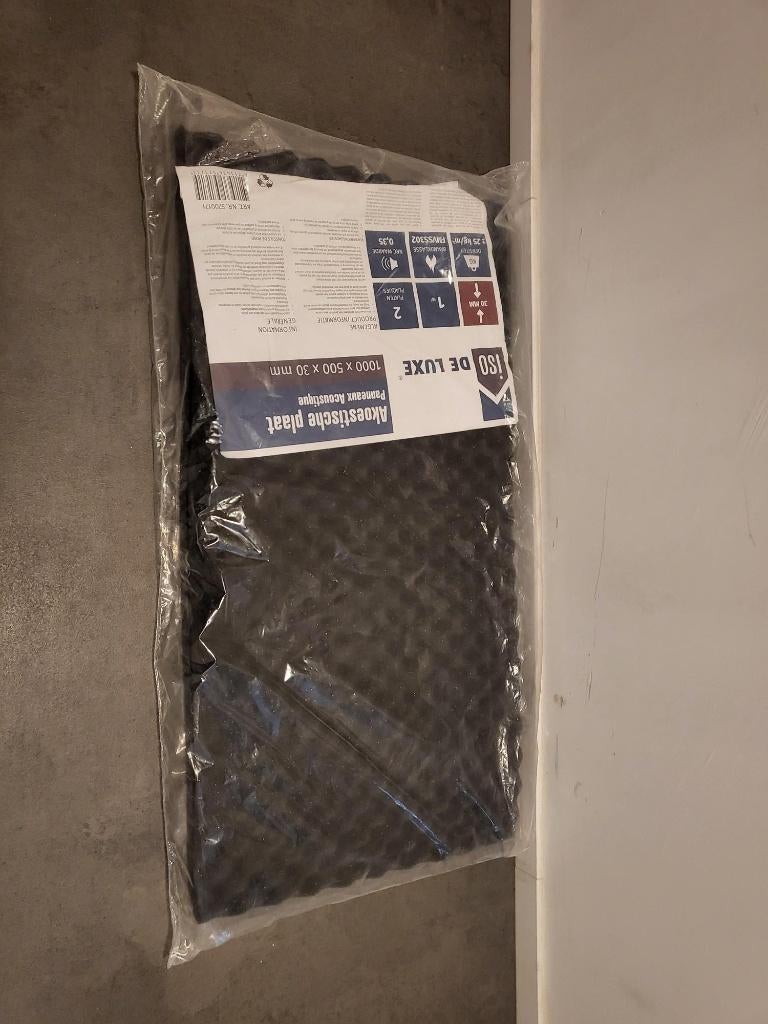 akoestische plaat de luxe piramide noppen isolatie 2 platen, Ophalen of Verzenden, Nieuw