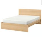 Ikea bed ombouw 180x220 berkenfineer, Ophalen, Gebruikt, Bruin, Tweepersoons