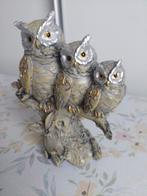 Beeld van "Uilenfamilie op een Boomstam"   (NIEUW), Ophalen of Verzenden, Nieuw, Dier