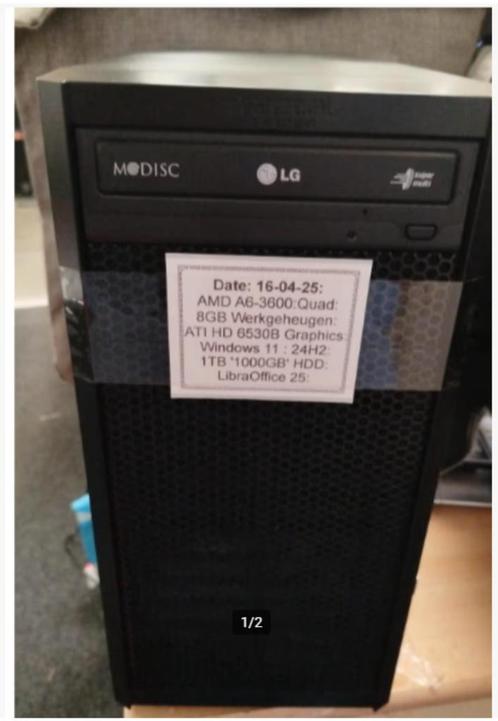 Starters PC. AMD A6-3620. Core Qaud. 8GB RAM + Windows 11, Computers en Software, Desktop Pc's, Gebruikt, 2 tot 3 Ghz, HDD, 8 GB