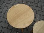 Twee LUMZ eiken bijzettafeltjes Giani Zento, Huis en Inrichting, Tafels | Bijzettafels, 45 tot 60 cm, Minder dan 55 cm, Gebruikt