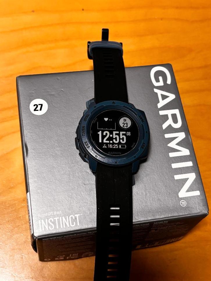 Garmin Instinct (GPSinruil-nr 27), Sieraden, Tassen en Uiterlijk, Sporthorloges, Zo goed als nieuw, Android, Blauw, Afstand, Calorieverbanding