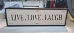 Groot houten tekstbord Long Island Living: Live, Love, Laugh, Gebruikt, Ophalen of Verzenden