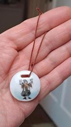 CURIEUZE Hanger van porselein aan koordje vintage, Ophalen of Verzenden