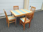 eettafel met 4 stoelen, Huis en Inrichting, Ophalen, Gebruikt, 100 tot 150 cm, 50 tot 100 cm