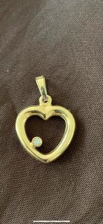 Diamond Point Solitair hanger hart wit- en geelgoud diamant, Verzenden, Wit, Zo goed als nieuw, Hart