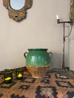 Antiek franse confit pot, groen glazuur, Ophalen of Verzenden