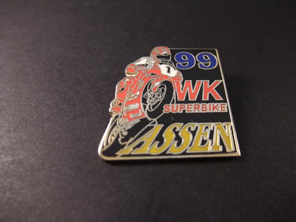 WK Superbike 1999 Assen. emaille pin, Ophalen of Verzenden, Gebruikt, Overige onderwerpen