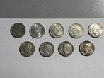 9 zilveren kwartjes van Wilhelmina 1941 druif en Philadelvia, Postzegels en Munten, Munten | Nederland, Ophalen of Verzenden, Koningin Wilhelmina