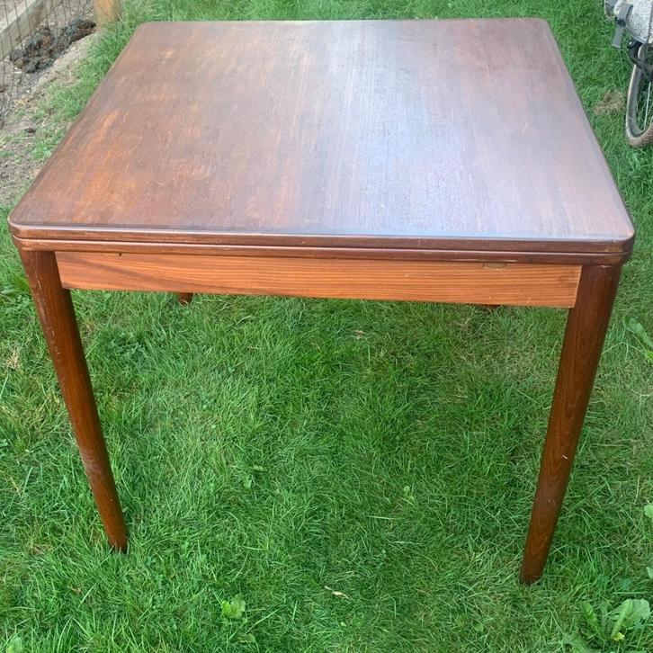 Vintage eettafel, teakhout, uitschuifbaar, Huis en Inrichting, Tafels | Eettafels, Gebruikt, 50 tot 100 cm, 50 tot 100 cm, Vier personen