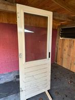 Houten Achterdeur met Glas, Ophalen, Gebruikt, 80 tot 100 cm, Buitendeur