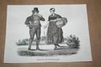 Antieke gravure - Klederdrachten in Friesland - 1841 !!, Ophalen of Verzenden