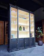 Hoge antieke winkelkast | Boekenkast | Zwart  / Wit #2219, Huis en Inrichting, Kasten | Boekenkasten, Niet ingevuld, 200 cm of meer