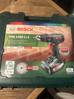 Bosch PSB 1800 LI-2 Accuboormachine - Zo goed als nieuw!, Ophalen of Verzenden, Minder dan 400 watt, Klopboormechanisme, Zo goed als nieuw