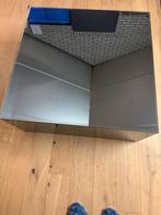 Kubus Salontafel Spiegelglas 1x1m (beschadigd), Ophalen, Gebruikt, 100 tot 150 cm, Vierkant