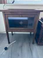 Vintage houten kastje met glazen deur, 45 tot 60 cm, Minder dan 55 cm, Gebruikt, Ophalen of Verzenden