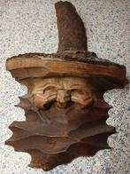 Vintage met de hand gesneden houten kop uit een boomstam ges, Ophalen of Verzenden