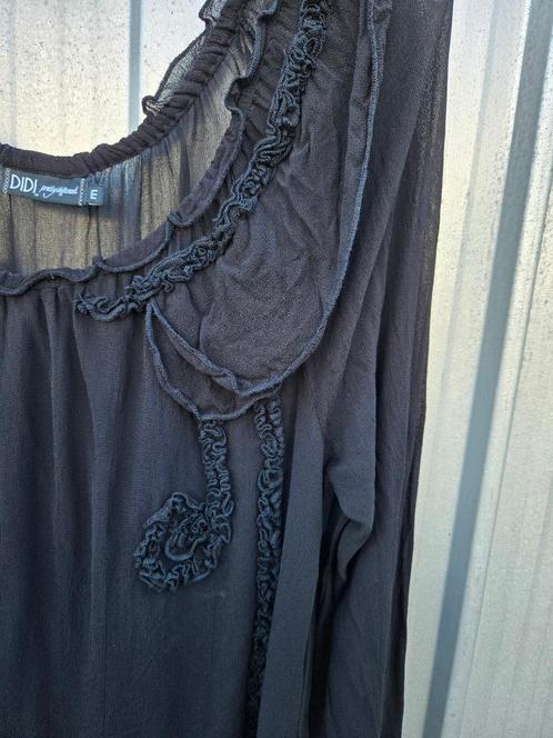 Didi transparante zwarte top met mooie details, maat M valt, Kleding | Dames, Blouses en Tunieken, Zo goed als nieuw, Maat 38/40 (M)