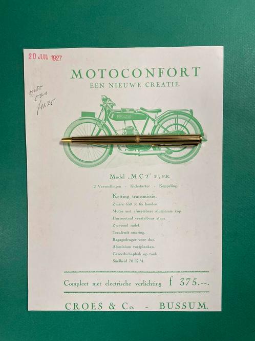 Motobécan Motorcycle Advertentie 1927 FRA/NL (Origineel), Boeken, Auto's | Folders en Tijdschriften, Ophalen of Verzenden