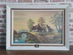 Schilderij op doek - 'Huisjes aan het water' (70 x 50 cm), Verzenden