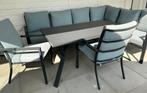 Mooie loungediningset kleur lichtblauw/grijs, Ophalen, Bank, Aluminium, Loungeset