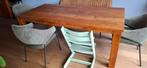 Robuuste, houten eettafel, Ophalen, Gebruikt, Teakhout, 50 tot 100 cm