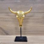 Goud kleurige bisonkop op voet, Onbekend, Ophalen of Verzenden, Zo goed als nieuw, Onbekend