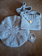 Set baret-tas-portemonneetje grijs (voor het goede doel), Ophalen of Verzenden, Nieuw, Handgemaakt